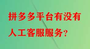 拼多多平臺(tái)有沒有人工客服服務(wù)